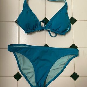 Vintage Billabong Teal Bikini Set Reversible Top Y2K